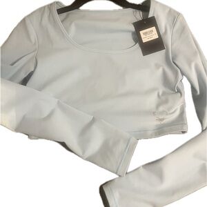 Bucked Up Beige and Blue Activewear Top athletic workout XL